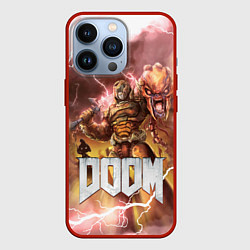 Чехол для iPhone 13 Pro Брутальный DoomGay Hell rock, цвет: 3D-красный