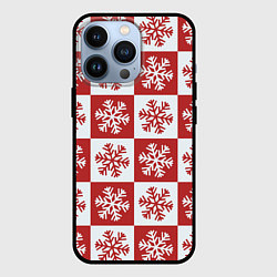 Чехол для iPhone 13 Pro Шахматные Снежинки, цвет: 3D-черный