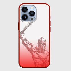 Чехол для iPhone 13 Pro Спартак Гладиатор White Theme, цвет: 3D-красный