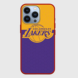 Чехол для iPhone 13 Pro LAKERS LINE HEXAGON SPORT, цвет: 3D-красный