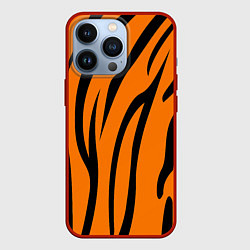 Чехол для iPhone 13 Pro Текстура тиграtiger, цвет: 3D-красный