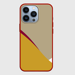 Чехол для iPhone 13 Pro Линии На бежевом Фоне, цвет: 3D-красный