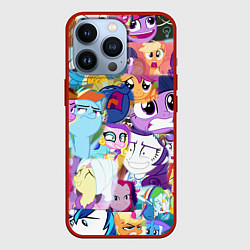 Чехол для iPhone 13 Pro My Little Pony Персонажи, цвет: 3D-красный