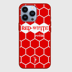 Чехол для iPhone 13 Pro Красно-Белая Сила, цвет: 3D-красный