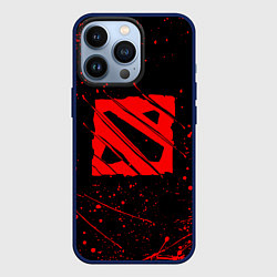 Чехол для iPhone 13 Pro DOTA 2 БРЫЗГИ КРАСОК, КРОВЬ, цвет: 3D-тёмно-синий