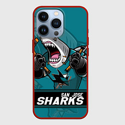 Чехол для iPhone 13 Pro San Jose Sharks, Сан Хосе Шаркс, цвет: 3D-красный