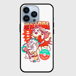 Чехол для iPhone 13 Pro Котятки Сенку и Цукаса Dr Stone, цвет: 3D-черный