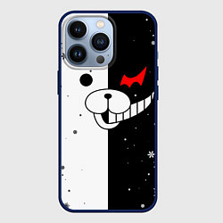 Чехол для iPhone 13 Pro НОВОГОДНИЙ МОНОКУМА ЧЁРНО БЕЛЫЙ НОВЫЙ ГОД 2022, цвет: 3D-тёмно-синий
