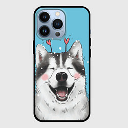 Чехол для iPhone 13 Pro Веселая хаски, цвет: 3D-черный