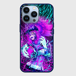Чехол для iPhone 13 Pro KDA NEON DRAGON LEAGUE OF LEGENDS, НЕОНОВЫЕ БРЫЗГИ, цвет: 3D-тёмно-синий