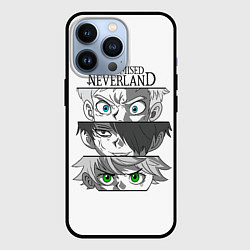 Чехол для iPhone 13 Pro Взгляды Нормана, Рей и Эммы - Обещанный Неверленд, цвет: 3D-черный