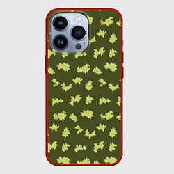 Чехол для iPhone 13 Pro Пограничник камуфляж, цвет: 3D-красный