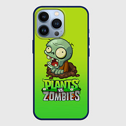 Чехол для iPhone 13 Pro Plants vs Zombies зомби, цвет: 3D-тёмно-синий