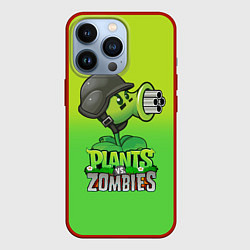 Чехол для iPhone 13 Pro Plants vs Zombies - Горохомёт, цвет: 3D-красный