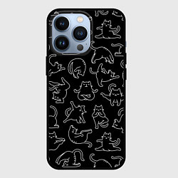 Чехол для iPhone 13 Pro КОТИКИ и ЙОГА, цвет: 3D-черный
