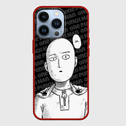 Чехол для iPhone 13 Pro One Punch Man - Сайтама Ванпанчмен, цвет: 3D-красный