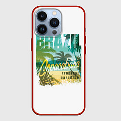 Чехол для iPhone 13 Pro Тропический Рай Бразилии, цвет: 3D-красный