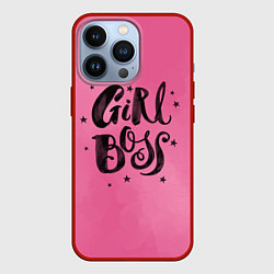 Чехол для iPhone 13 Pro Girl Boss!, цвет: 3D-красный