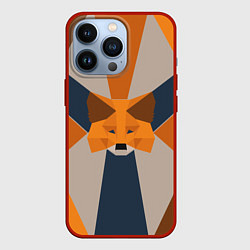 Чехол для iPhone 13 Pro Metamask Крипто лиса, цвет: 3D-красный