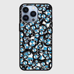 Чехол для iPhone 13 Pro BMW PATTERN LOGO, цвет: 3D-черный