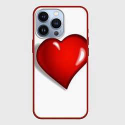 Чехол для iPhone 13 Pro Сердце большое мультяшное, цвет: 3D-красный