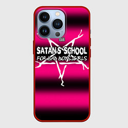 Чехол для iPhone 13 Pro Satan school for bad boys and girls pink, цвет: 3D-красный