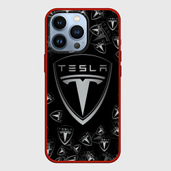 Чехол iPhone 13 Pro TESLA BIG LOGO PATTERN