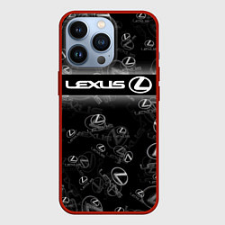 Чехол для iPhone 13 Pro LEXUS SPORT PATTERN, цвет: 3D-красный