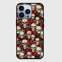 Чехол для iPhone 13 Pro Кровавые Черепа Skulls, цвет: 3D-черный