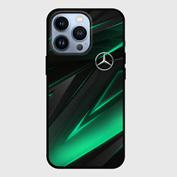 Чехол для iPhone 13 Pro MERCEDES-BENZ AMG NEON STRIPES PETRONAS, цвет: 3D-черный