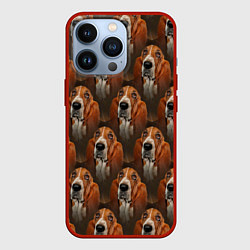 Чехол для iPhone 13 Pro Dog patternt, цвет: 3D-красный