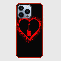 Чехол для iPhone 13 Pro Любовь к музыке Гитара, цвет: 3D-красный