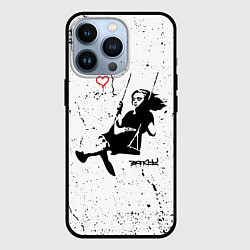 Чехол iPhone 13 Pro BANKSY БЭНКСИ девочка качается на качелях