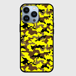 Чехол для iPhone 13 Pro Камуфляж Жёлто-Коричневый, цвет: 3D-черный