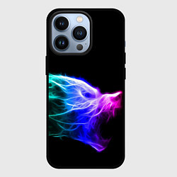 Чехол для iPhone 13 Pro Wolf Grin Волк Оскал Неон Neon, цвет: 3D-черный