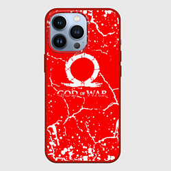 Чехол для iPhone 13 Pro God of war Трещины, цвет: 3D-красный