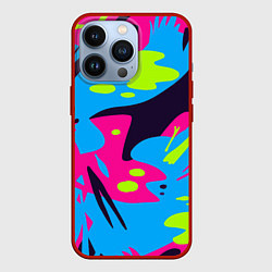 Чехол для iPhone 13 Pro Color abstract pattern Summer, цвет: 3D-красный