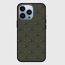 Чехол для iPhone 13 Pro Вертолеты паттерн, цвет: 3D-черный