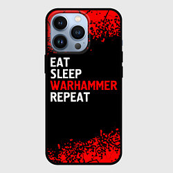 Чехол для iPhone 13 Pro Eat Sleep Warhammer Repeat - Спрей, цвет: 3D-черный