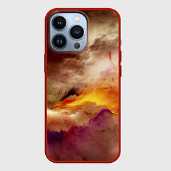 Чехол для iPhone 13 Pro Красочная пасмурность, цвет: 3D-красный