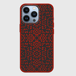 Чехол для iPhone 13 Pro КРАСНЫЕ ЛИНИИ ПАТТЕРН, цвет: 3D-красный