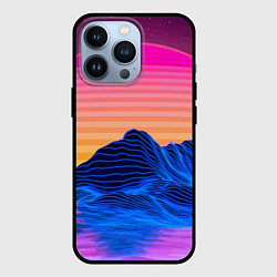 Чехол для iPhone 13 Pro Vaporwave Mountains Психоделика Неон, цвет: 3D-черный