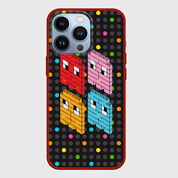 Чехол для iPhone 13 Pro Pac-man пиксели, цвет: 3D-красный