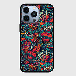 Чехол для iPhone 13 Pro Japanese mask l Oni, цвет: 3D-черный