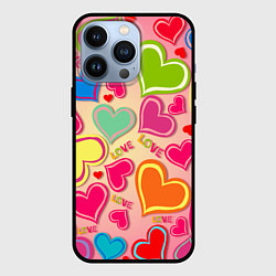 Чехол iPhone 13 Pro ЛЮБОВНЫЕ СЕРДЕЧКИ LOVE HEARTS