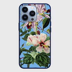 Чехол для iPhone 13 Pro Цветы Сине-Цветочный Букет, цвет: 3D-тёмно-синий