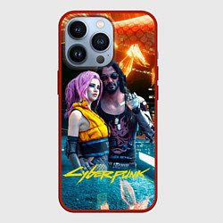 Чехол для iPhone 13 Pro Cyberpunk2077 Johnny Vi girl, цвет: 3D-красный