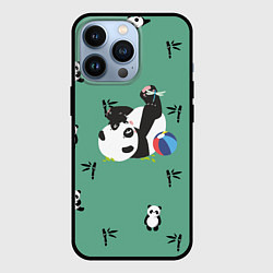 Чехол для iPhone 13 Pro Пандовая семья - Малыш, цвет: 3D-черный