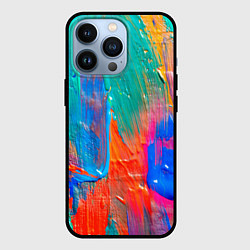 Чехол для iPhone 13 Pro Мазки масляной краски Абстракция Oil Paint Strokes, цвет: 3D-черный