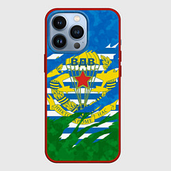 Чехол для iPhone 13 Pro ВДВ РАЗОРВАННАЯ ТКАНЬ, цвет: 3D-красный